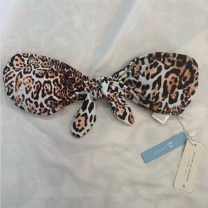 322 NWT Cupshe Leopard Animal Print Bikini Top Small Vacation Beach